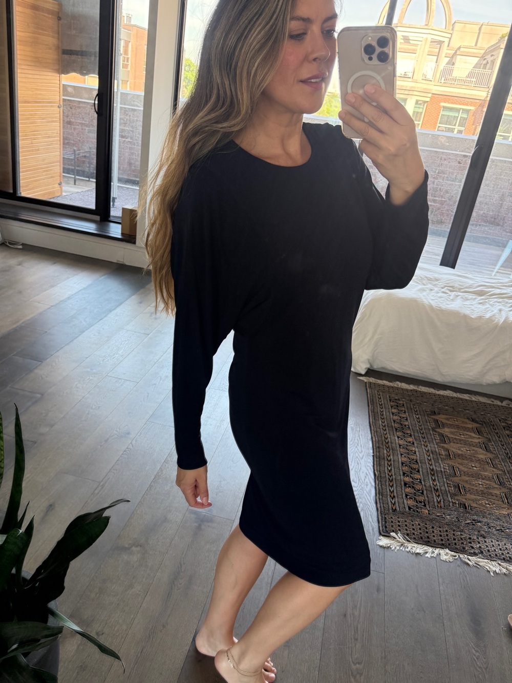 Pink Tartan Navy Midi Dress | Size Medium